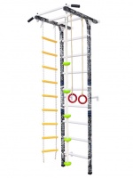 Шведская стенка с турником, веревочной лестницей, кольцами, канатом с упорами, тарзанкой